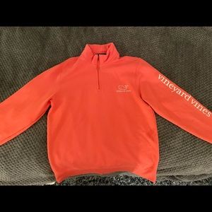 Vineyard Vines quarter-zip pullover sweater/sweatshirt, Salmon color mens small